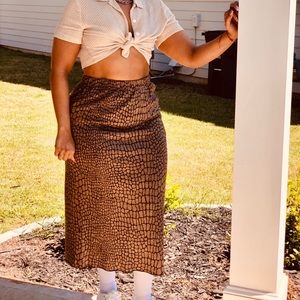 Animal Print Knit Skirt